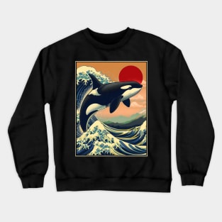 Orca in Japan Kanagawa Wave Crewneck Sweatshirt